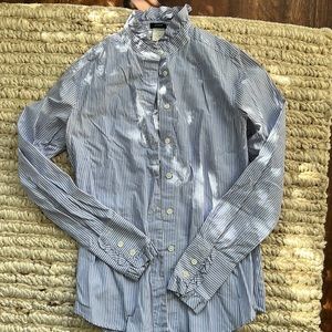 J. Crew blue white striped button down